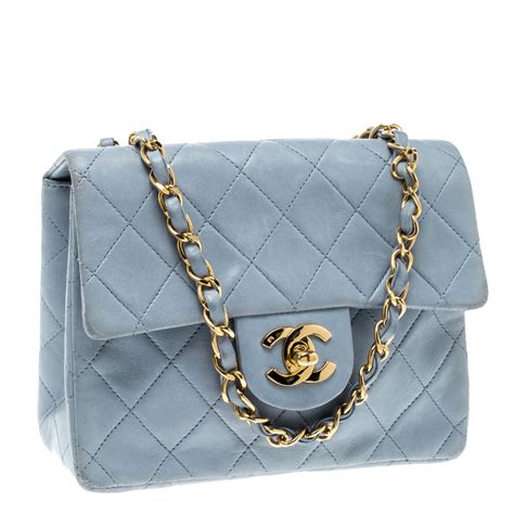 chanel sky blue bag|Chanel bag blue color.